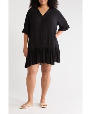 Boho Me Ruffle Cover-Up Dress - Black