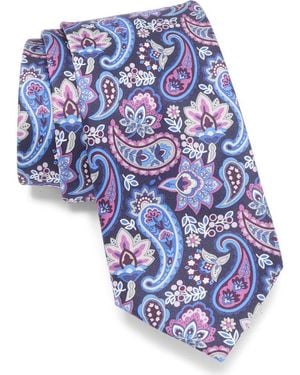 Robert Graham Paisley Floral Silk Tie - Blue