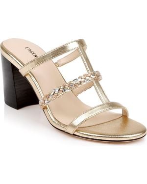 L'Agence Heromin Slide Sandal - Metallic