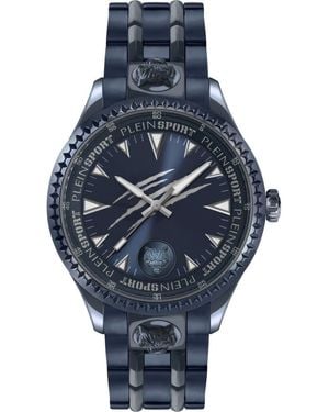 Philipp Plein Lineman Three Hand Quartz Stainless Steel Bracelet Watch, 45Mm - Blue