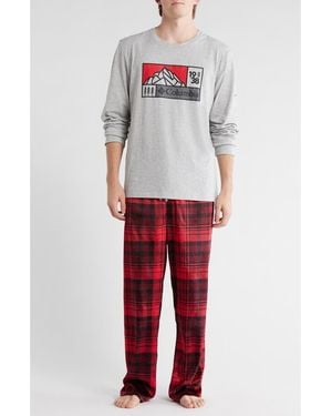 Columbia Long Sleeve T-Shirt & Pants Pajamas - Red