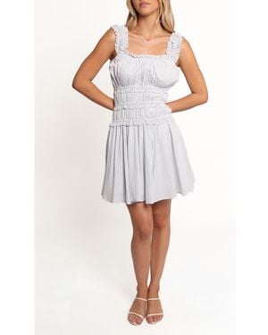 Petal & Pup Lune Smocked Minidress - White