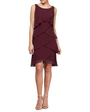 Sl Fashions Tiered Tulip Chiffon Sundress
