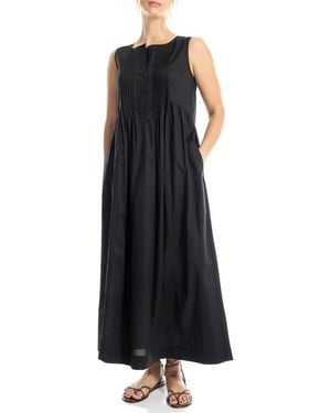 Max Studio Sleeveless Button Front Maxi Dress - Black