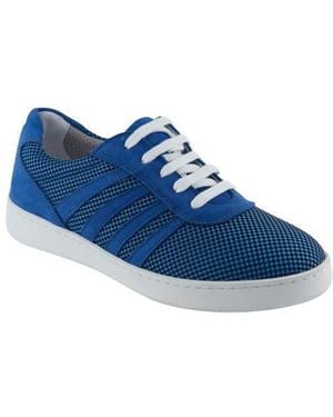 David Tate Denim Lace-Up Sneakers - Blue