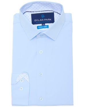 Dylan Park Slim Fit Perfect Stretch Long Sleeve Button Down Shirt - Blue