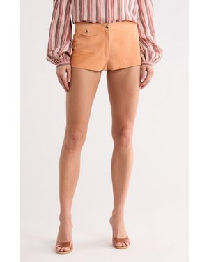 Longchamp Leather Shorts - Orange