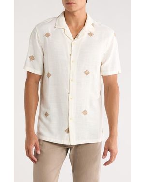 INDUSTRY REPUBLIC CLOTHING Embroidered Camp Shirt - White