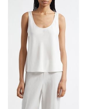 Vince Bias Stretch Silk Tank - White