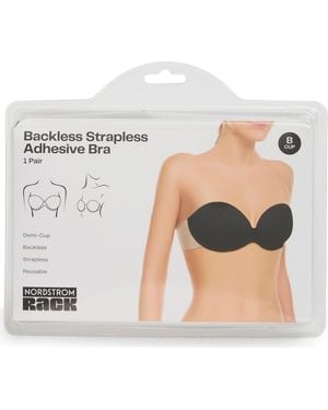 Nordstrom Rack Backless Strapless Adhesive Demi Cup Bra - Black
