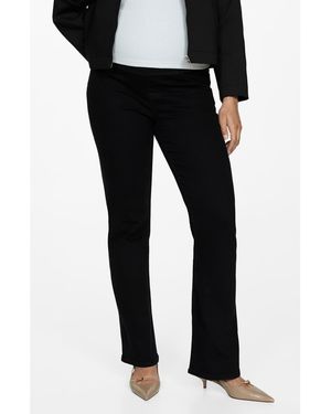 Mango Over-Bump Flare Maternity Jeans - Black