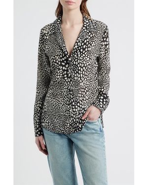 Rag & Bone Sade Printed Button-Up Shirt - Black