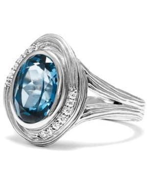 Judith Ripka Santorini London Topaz Oval Ring - Blue