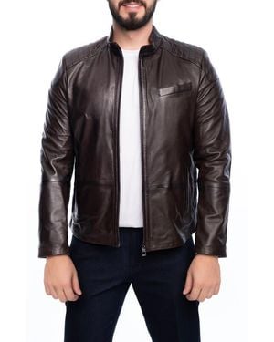 VELLAPAIS Lanier Leather Jacket - Black