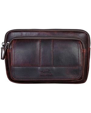 Mancini Buffalo Leather Belt Bag - Blue