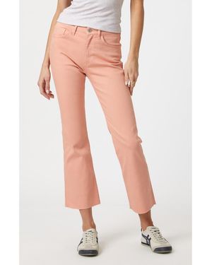 Mavi Anika High Waist Raw Hem Crop Flare Jeans - Pink