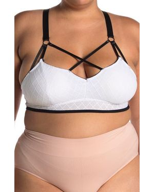 SECRET LACE Strappy Mesh Bralette - Brown