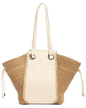 Steve Madden Bidris Mix Media Tote Bag - Natural