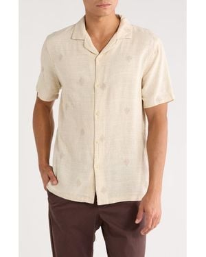INDUSTRY REPUBLIC CLOTHING Embroidered Camp Shirt - Natural