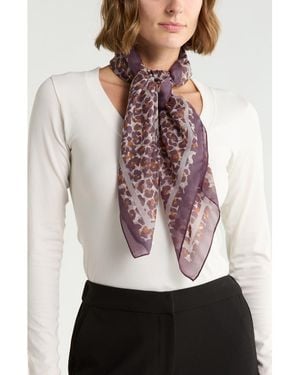 Steve Madden Leopard Print Square Scarf - Pink