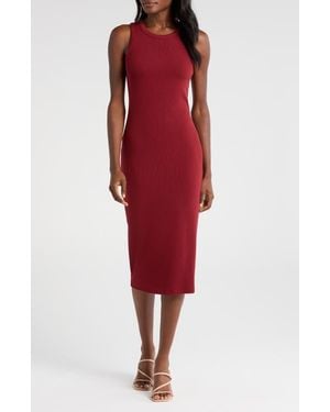 L'Agence Racerback Midi Dress - Red