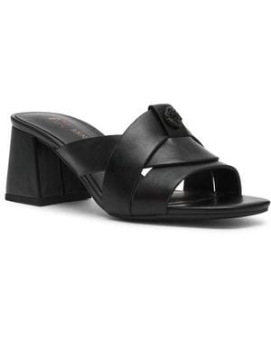 Anne Klein Monda Block Heel Slide Sandal - Black