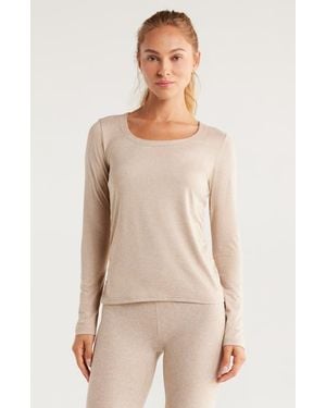 Zella Restore Soft Lite Ruched Long Sleeve T-Shirt - Natural