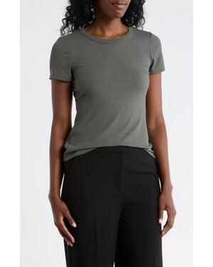 Halogen® Rib Knit Jersey T-Shirt - Black