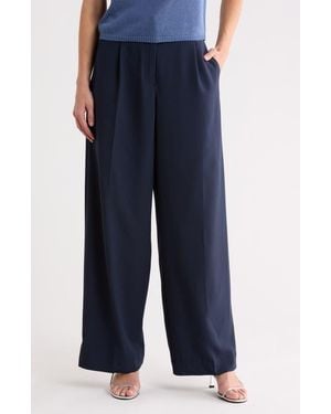 Max Studio Woven Pleat Front Pants - Blue