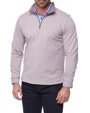 Robert Graham Remo Space Dye Quarter Zip Pullover - Purple
