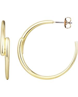 Adornia Overlapping Hoop Earrings - Metallic