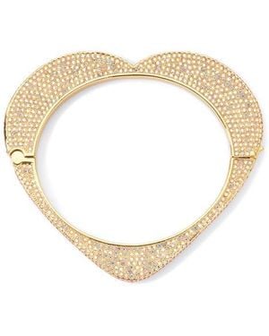 Kurt Geiger Pavé Crystal Heart Bangle Bracelet - White