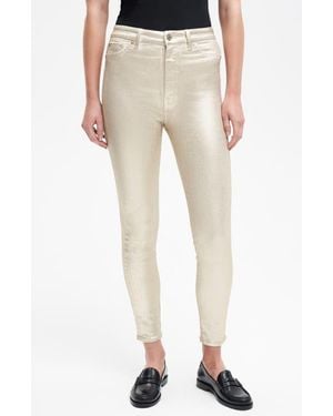 7 For All Mankind Aubrey High Waist Skinny Fit Pants - Natural
