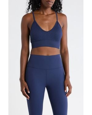 90 Degrees Sweetheart Seamless Sports Bra - Blue