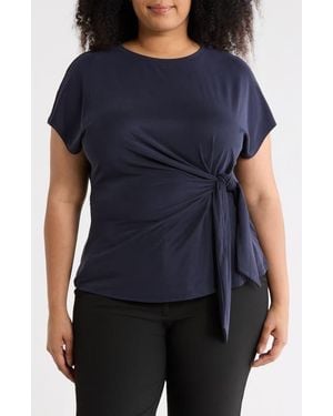 Nordstrom Rack Short Sleeve Tie Detail Top - Blue