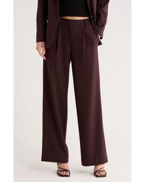 Wayf Pleated Wide Leg Pants - Purple