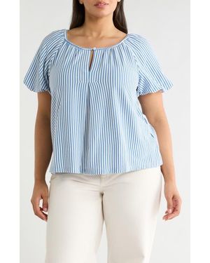Max Studio Crochet Trim Sleeveless Top - Blue