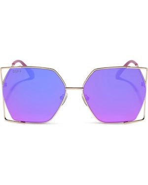DIFF 61Mm Dawn Geometric Sunglasses - Purple
