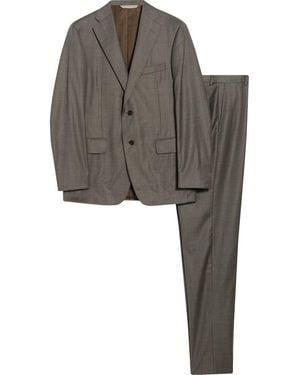 Samuelsohn Stripe Super 110S Wool Suit - Gray