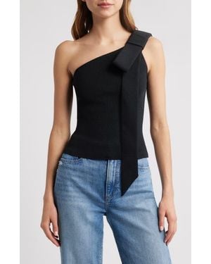Cult Gaia Nomi Bow Detail One-Shoulder Sweater - Blue