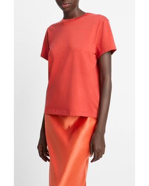 Vince Pima Cotton Crewneck T-Shirt - Orange