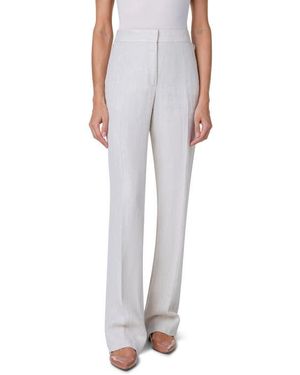 Akris Carl High Waist Linen Herringbone Pants - Multicolor