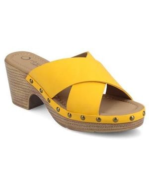 Journee Collection Silvana Platform Sandal - Yellow