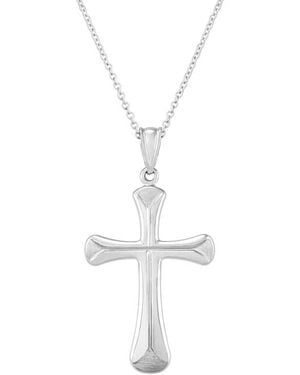 Frankie & Zoe Pol Satin Edge Cross Pendant Necklace - White