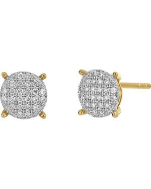CARRIERE JEWELRY Diamond Circle Stud Earrings - Metallic