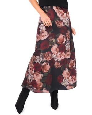 Halogen® Floral Charmeuse Midi Skirt - Multicolor