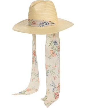 Loeffler Randall Ribbon Band Straw Panama Hat - Natural