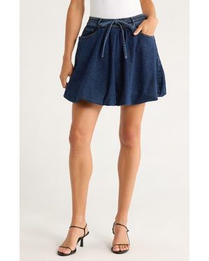 Cinq À Sept Steph Tie Waist Denim Miniskirt - Blue