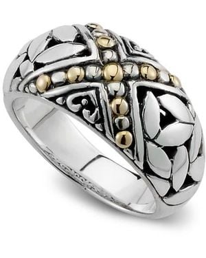 Samuel B. Filigree Leaf Design Band Ring - Gray
