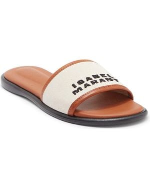 Isabel Marant Vikee Logo Slide Sandal - Brown